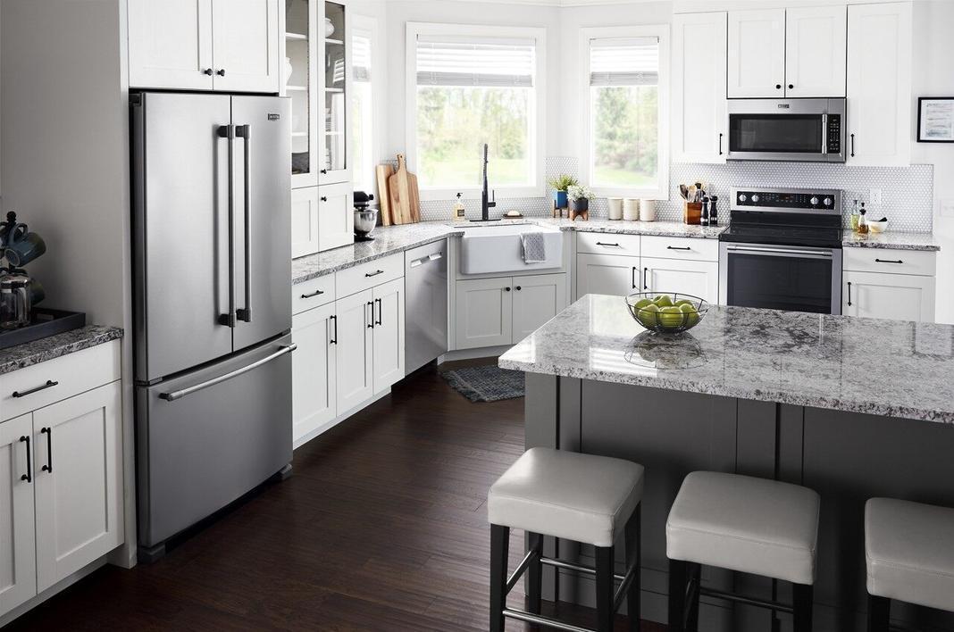 Maytag - 35.63 Inch 20 cu. ft French Door Refrigerator in Stainless - MFC2062FEZ