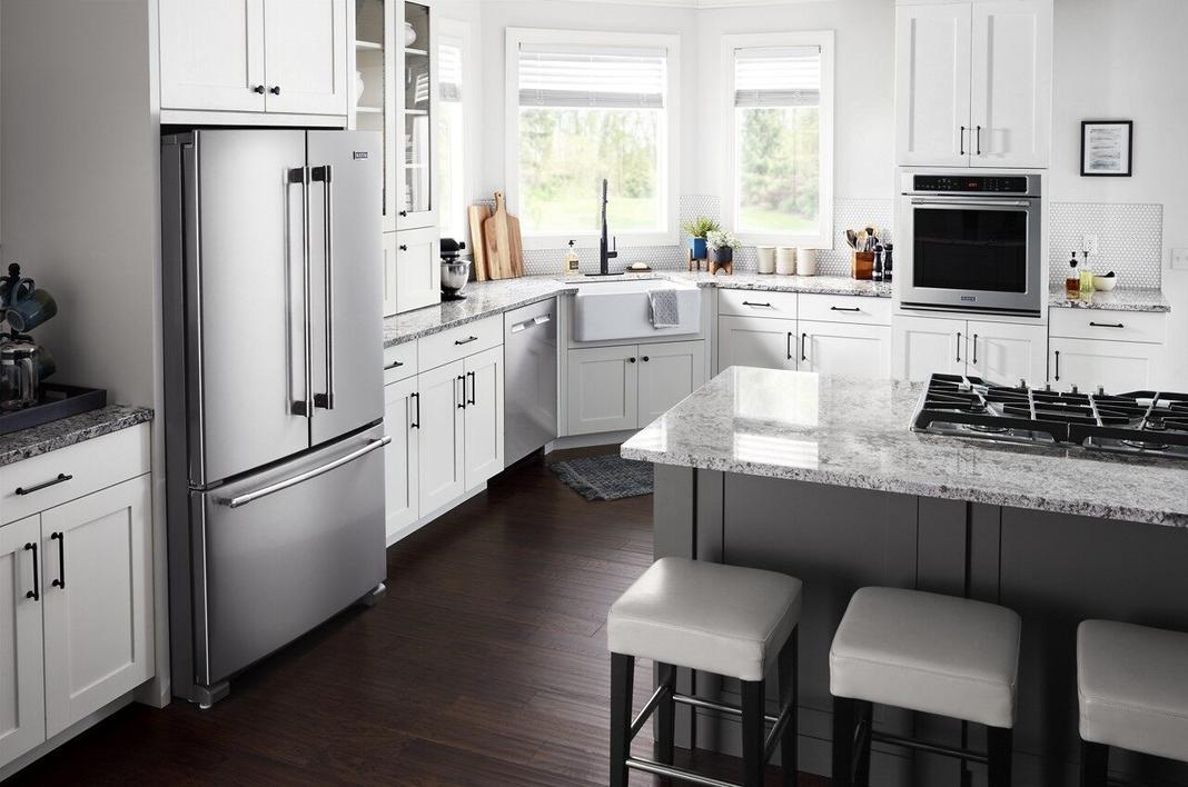 Maytag - 35.63 Inch 25.19 cu. ft French Door Refrigerator in Stainless - MFF2558FEZ