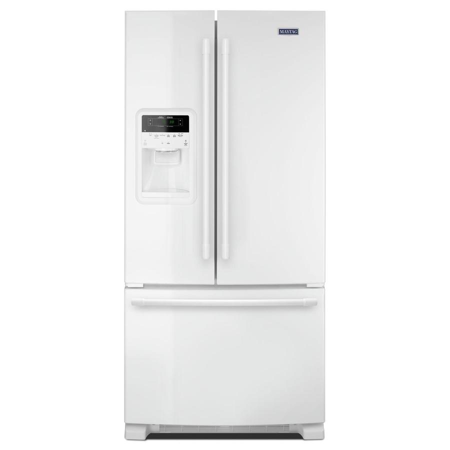 Maytag - 32.625 Inch 22 cu. ft French Door Refrigerator in White - MFI2269FRW