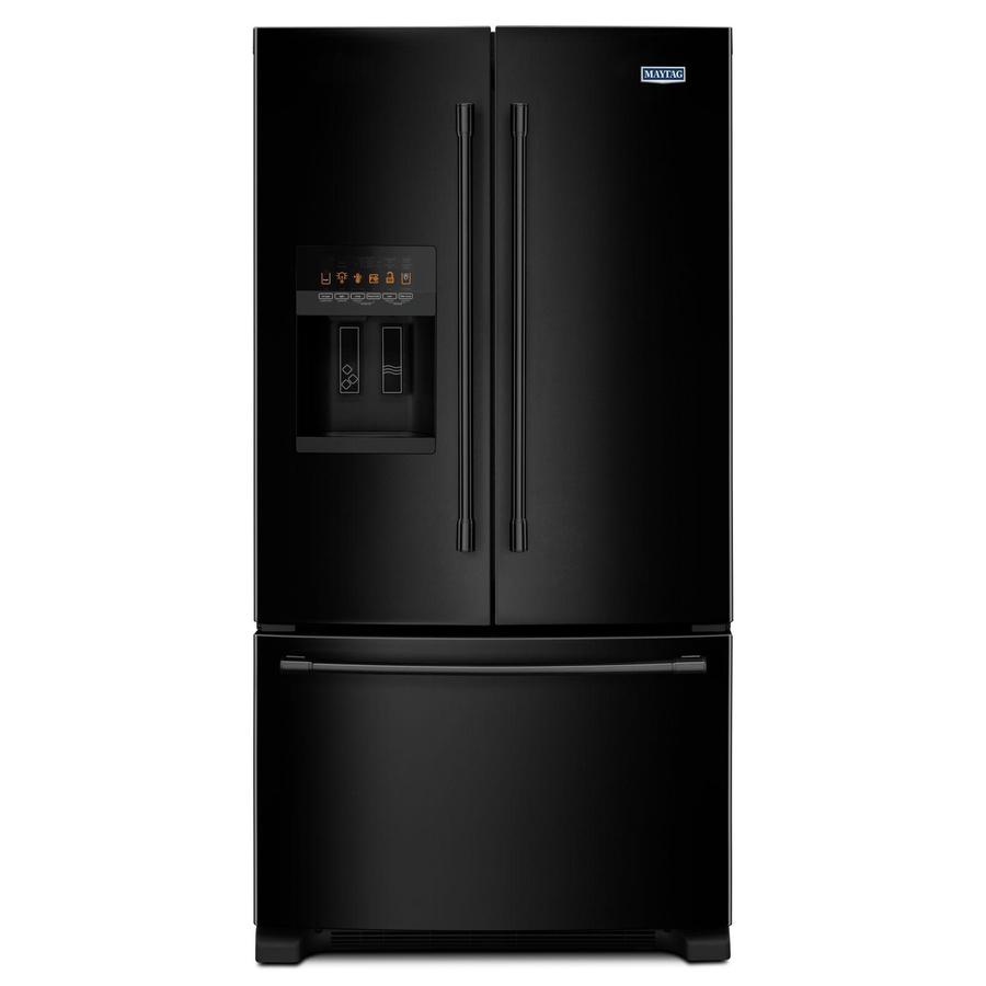 Maytag - 35.625 Inch 24.7 cu. ft French Door Refrigerator in Black - MFI2570FEB