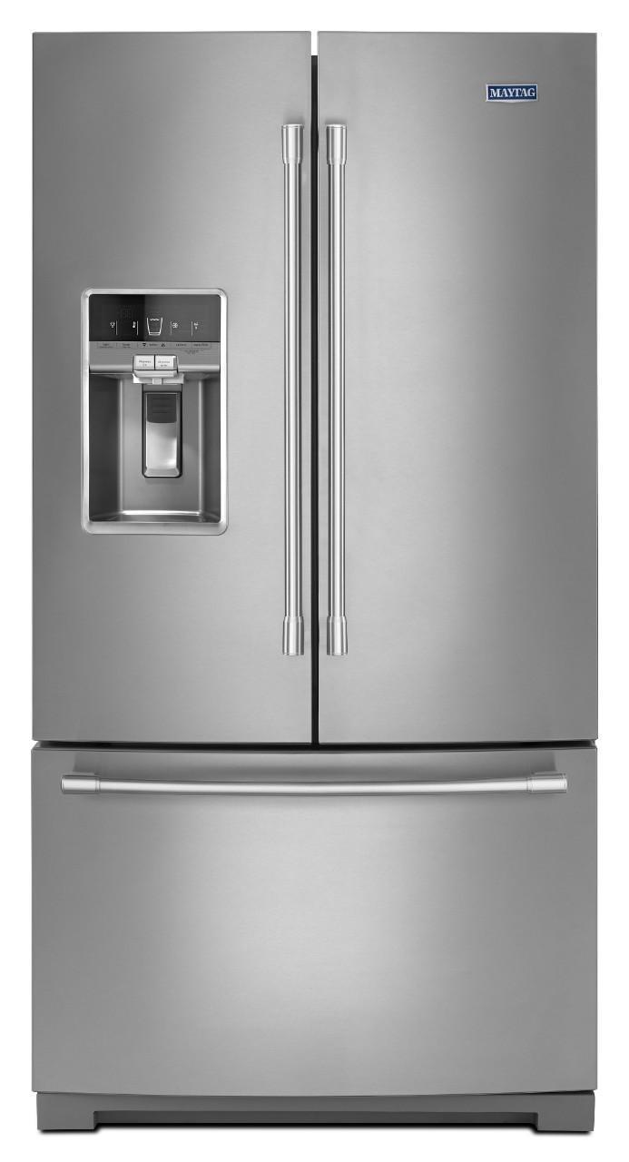 Maytag - 35.69 Inch 27 cu. ft French Door Refrigerator in Stainless - MFT2772HEZ