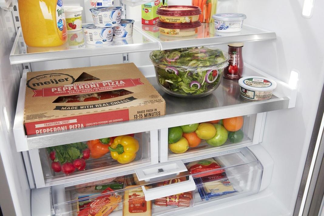 Maytag - 35.69 Inch 27 cu. ft French Door Refrigerator in Stainless - MFT2772HEZ