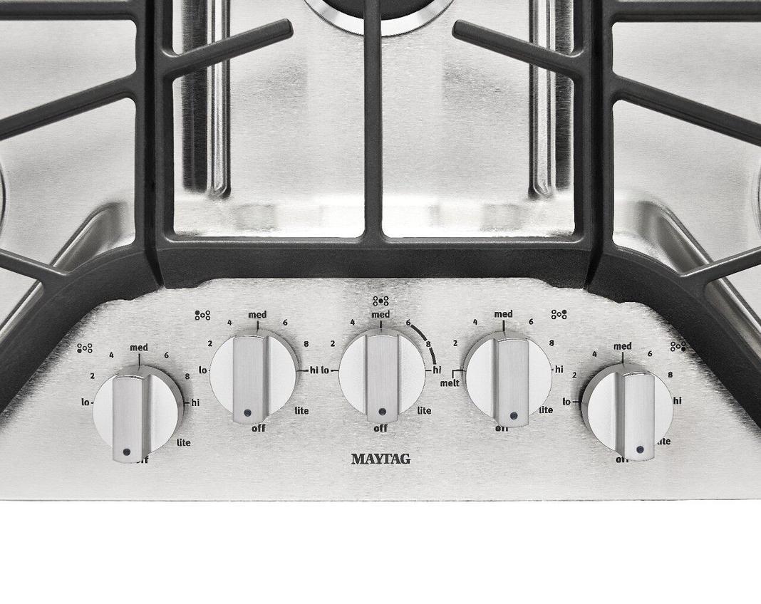Maytag - 36 inch wide Gas Cooktop in Stainless - MGC7536DS