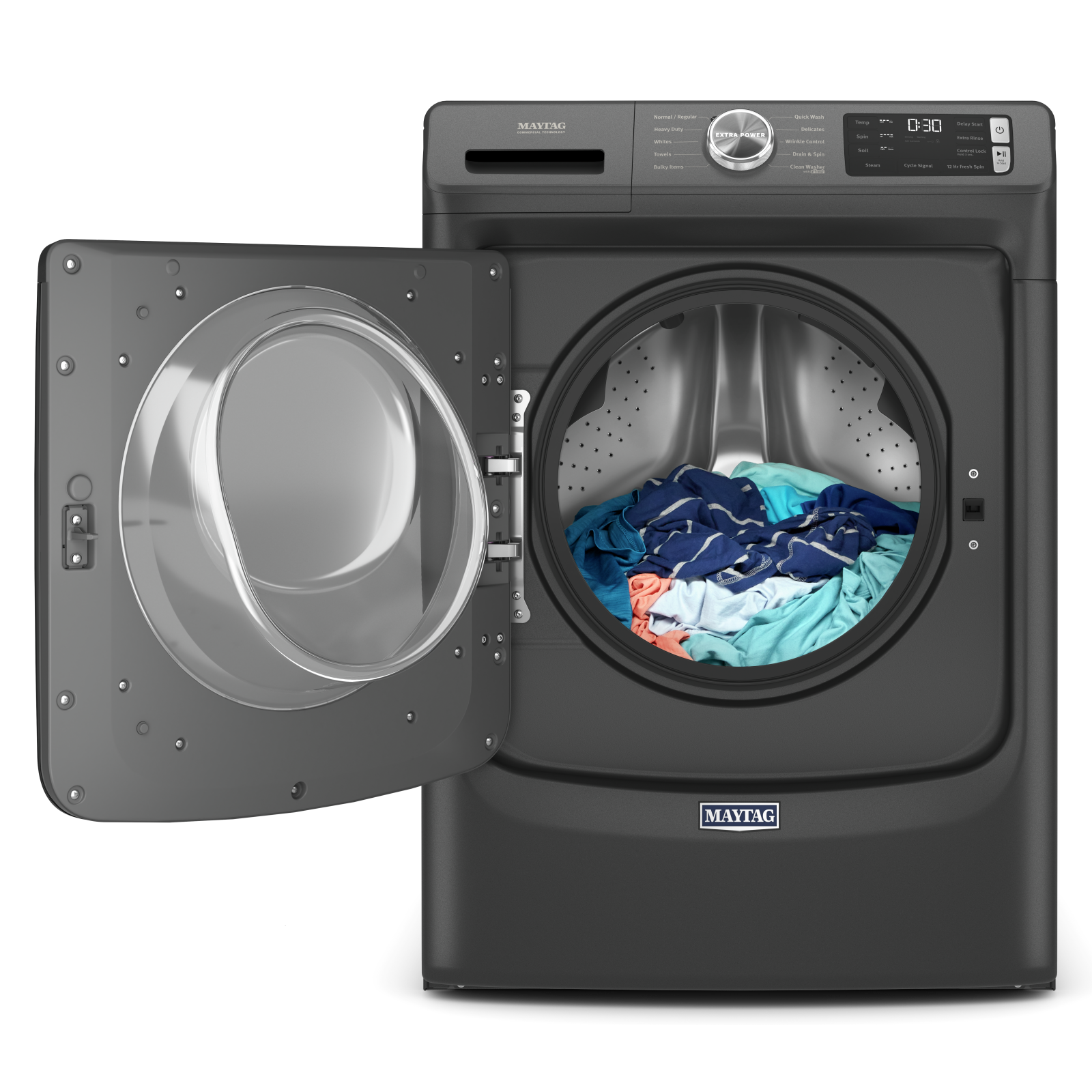 Maytag - 5.2 cu. Ft Front Load Washer in Black - MHW5630MBK