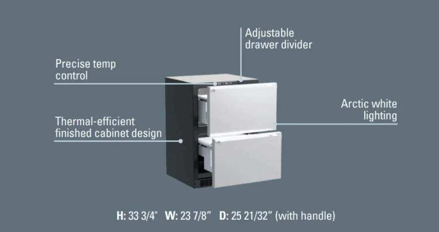 Marvel - Inch 5 cu. ft Under Counter Fridge Refrigerator in Panel Ready - MLDR224-IS61A