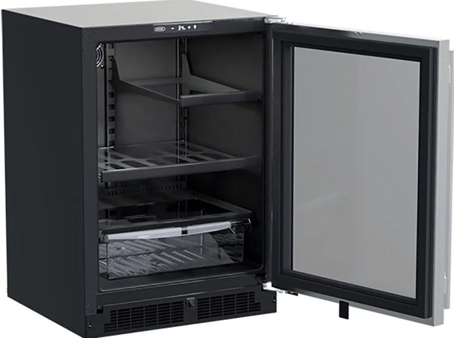 Marvel - 24 Inch 5.3 cu. ft Under Counter Fridge Refrigerator in Black - MLRE224-BG81A