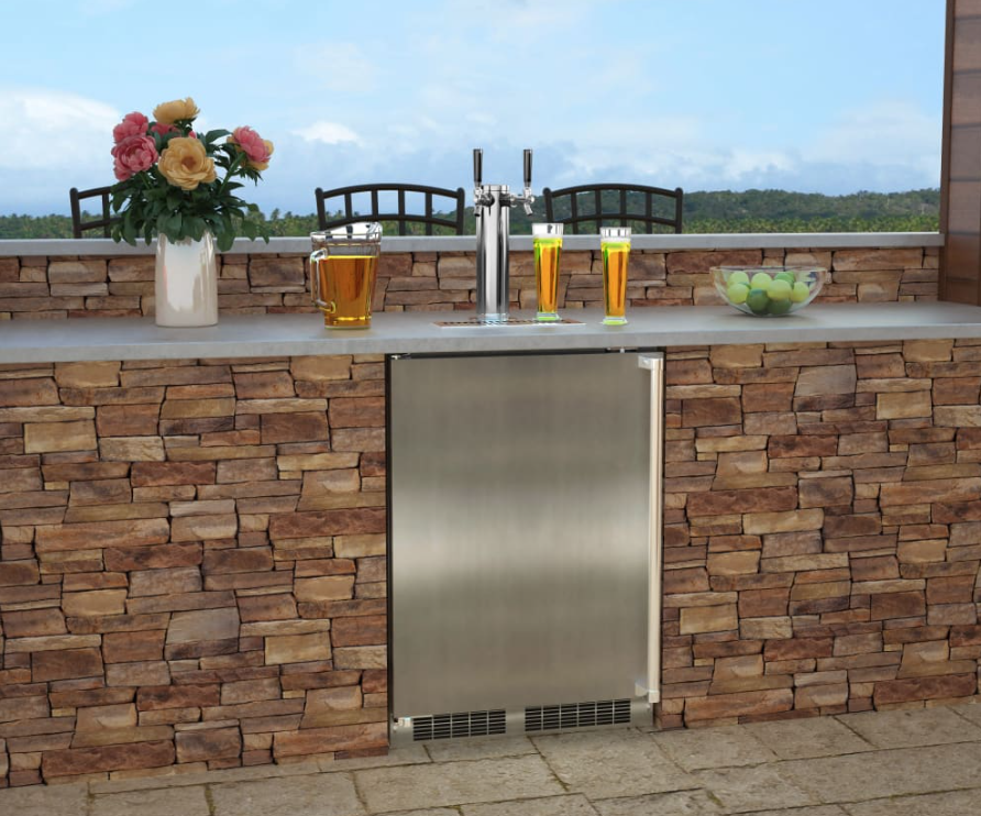 Marvel - 24 Inch 5.7 cu. ft Portable Outdoor Dispenser Cabinet in Stainless - MOKR124-SS31A