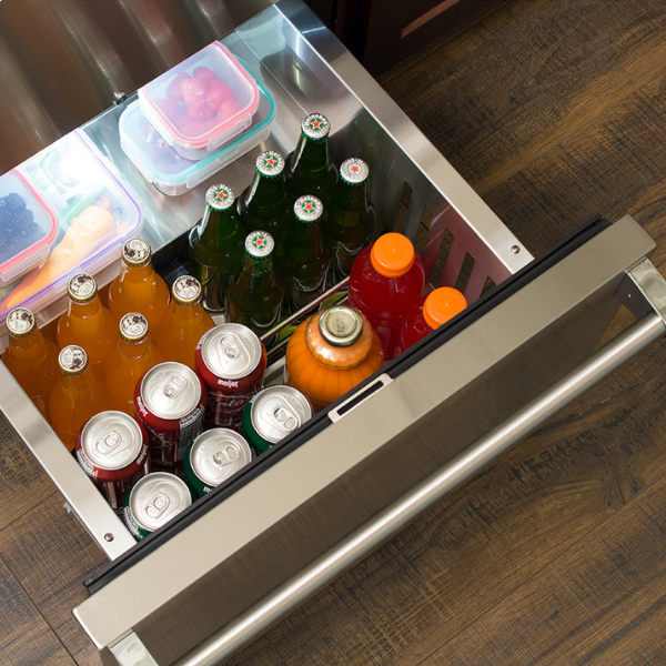 Marvel - 23.875 Inch 5 cu. ft Built In / Integrated Fridge Drawer Refrigerator in Stainless - MPDR424-SS71A