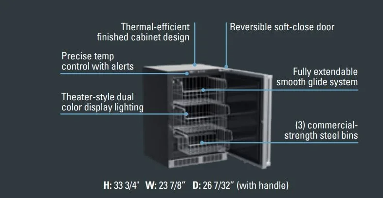 Marvel - 24 Inch 4.9 cu. ft Under Counter Fridge Refrigerator in Panel Ready - MPFZ424-IS31A