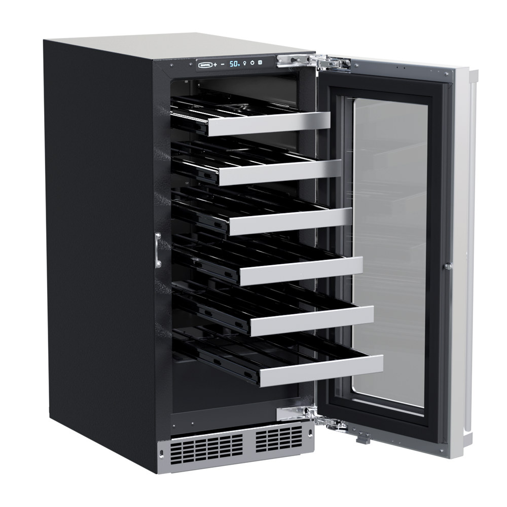Marvel - 14.875 Inch 2.7 cu. ft Built In / Integrated Wine Fridge Refrigerator in Stainless - MPWC415-SG31A