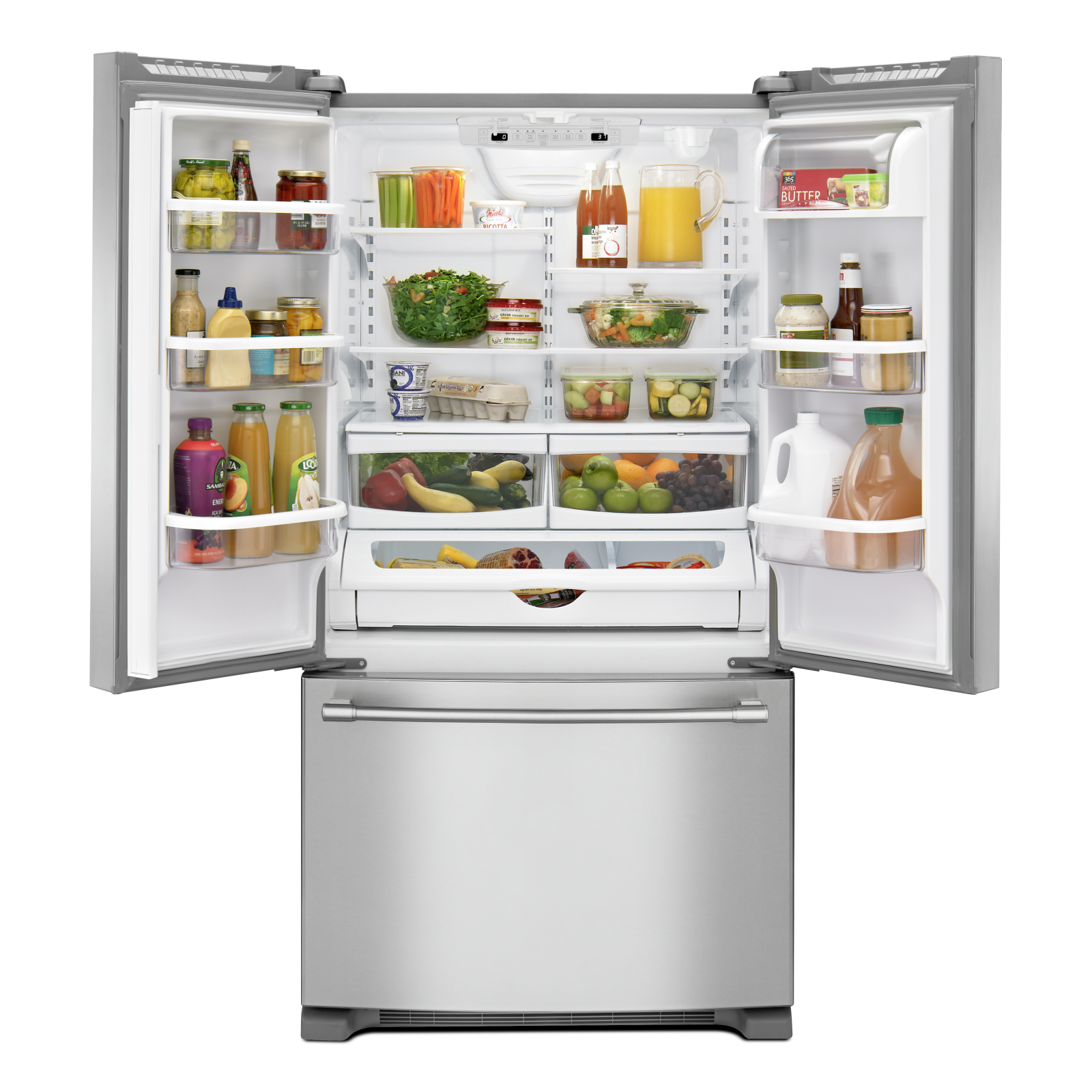 Maytag - 32.625 Inch 70.125 cu. ft French Door Refrigerator in Stainless - MRFF5033PZ