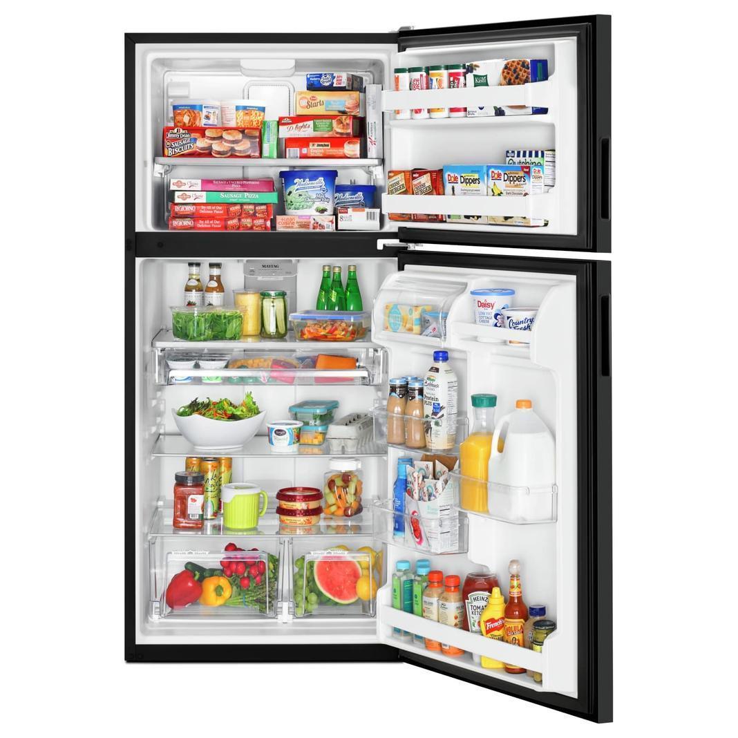 Maytag - 32.75 Inch 20.5 cu. ft Top Mount Refrigerator in Black - MRT311FFFE
