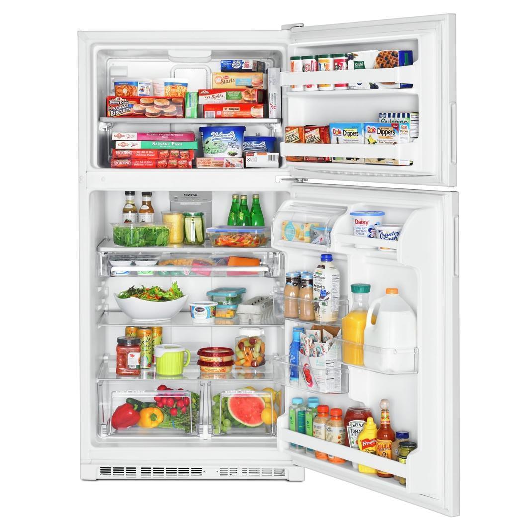 Maytag - 32.75 Inch 20.5 cu. ft Top Mount Refrigerator in White - MRT311FFFH