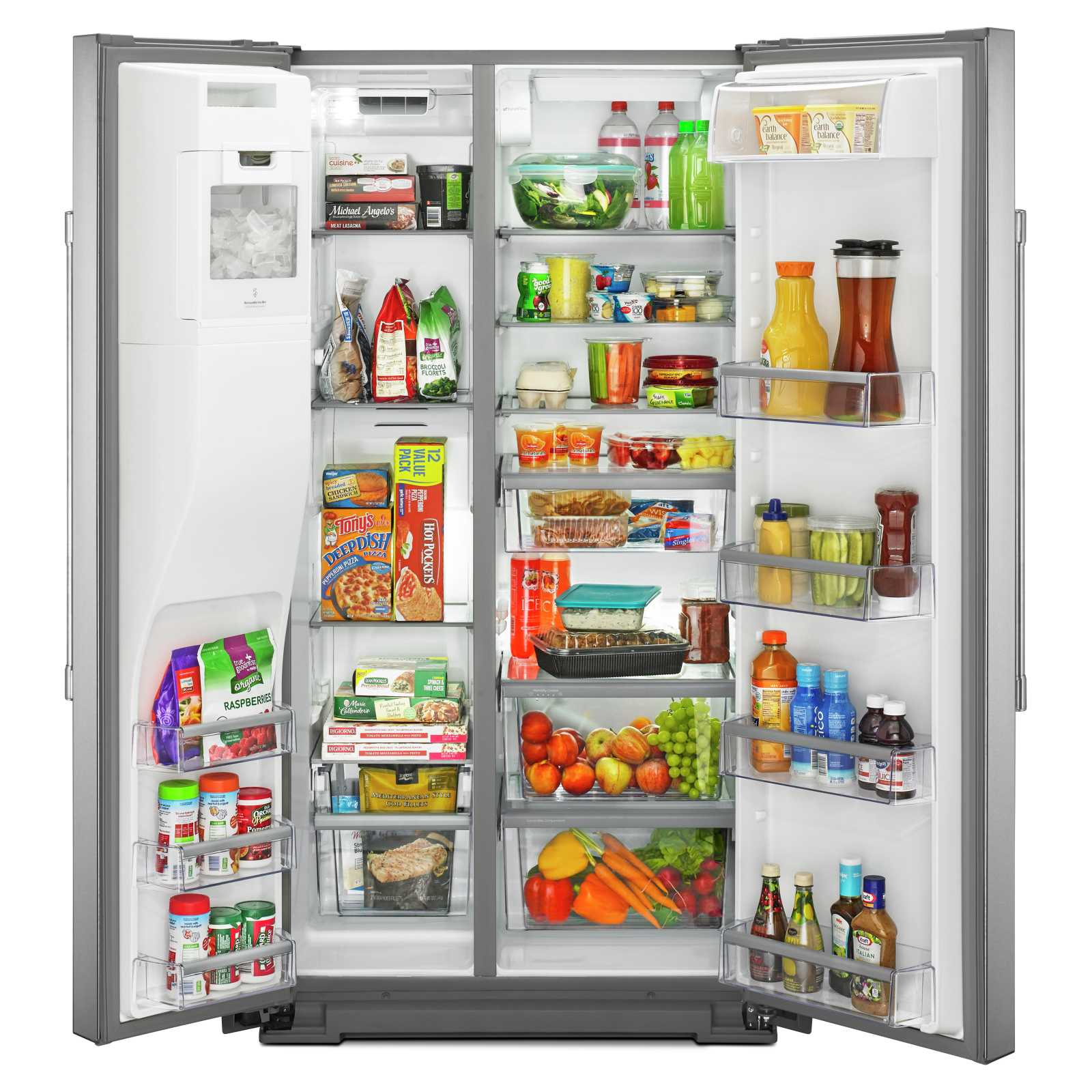 Maytag - 36 Inch 20.6 cu. ft Side by Side Refrigerator in Stainless - MSC21C6MFZ