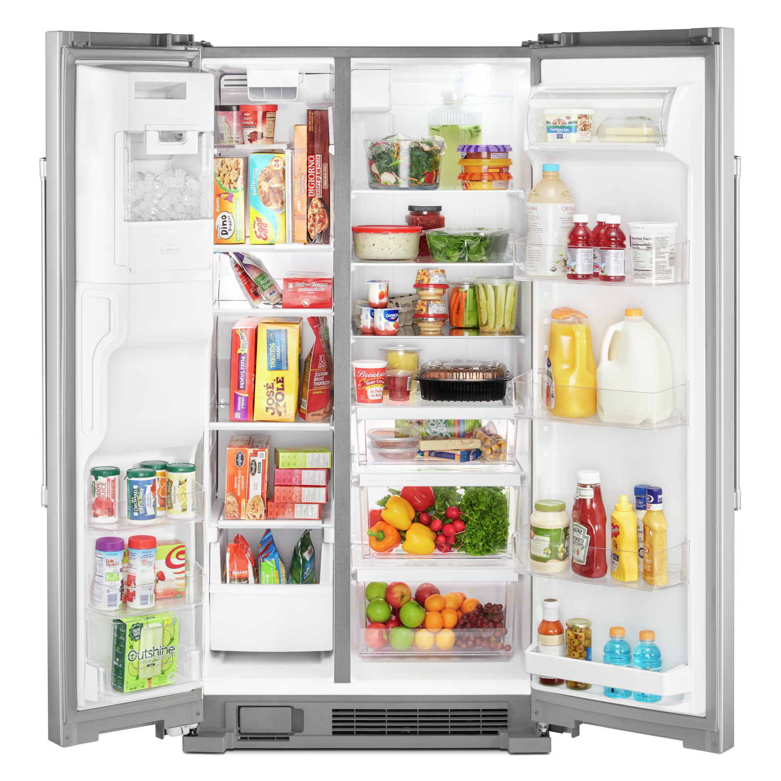 Maytag - 35.875 Inch 24.5 cu. ft Side by Side Refrigerator in Stainless - MSS25C4MGZ