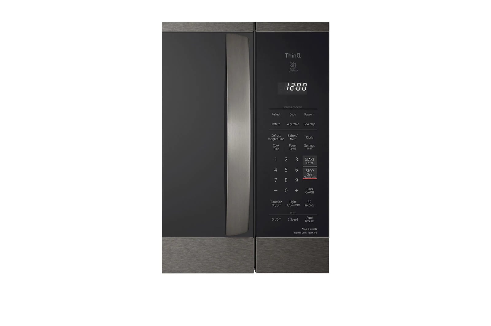 LG - 1.8 cu. Ft Over the range Microwave in Black Stainless - MVEM1825D
