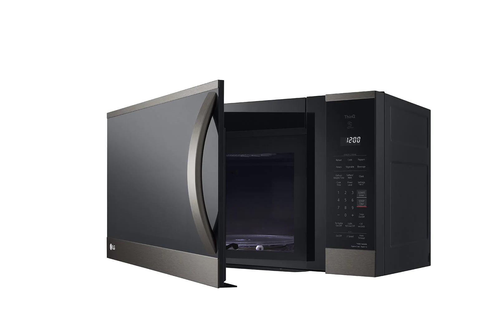 LG - 1.8 cu. Ft Over the range Microwave in Black Stainless - MVEM1825D