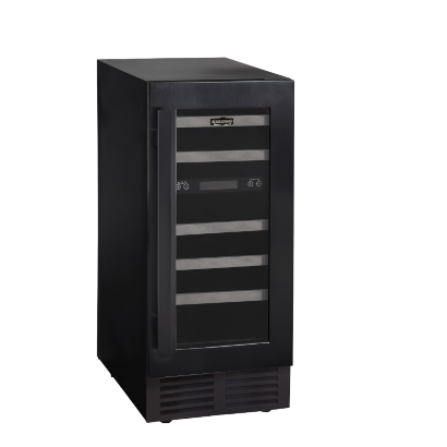 Marathon 15" Black Steel Dual Zone Wine Cooler - MWC28-DBLS