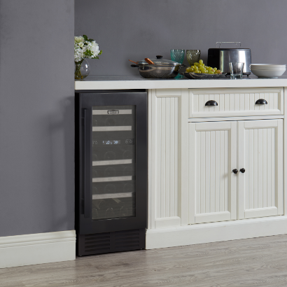 Marathon 15" Black Steel Dual Zone Wine Cooler - MWC28-DBLS