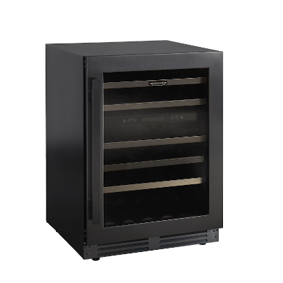 Marathon 24" Black Steel Dual Zone Wine Cooler - MWC56-DBLS