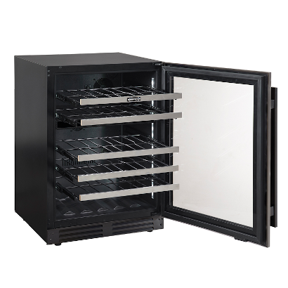 Marathon 24" Black Steel Dual Zone Wine Cooler - MWC56-DBLS