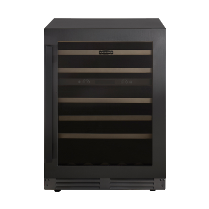 Marathon 24" Black Steel Dual Zone Wine Cooler - MWC56-DBLS