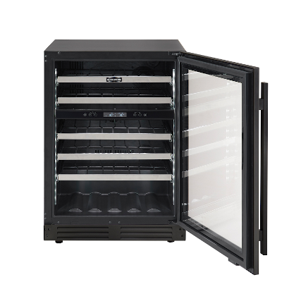 Marathon 24" Black Steel Dual Zone Wine Cooler - MWC56-DBLS