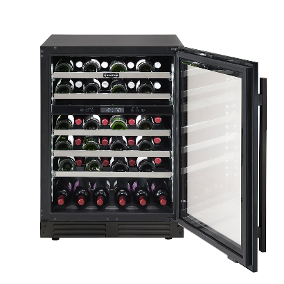 Marathon 24" Black Steel Dual Zone Wine Cooler - MWC56-DBLS