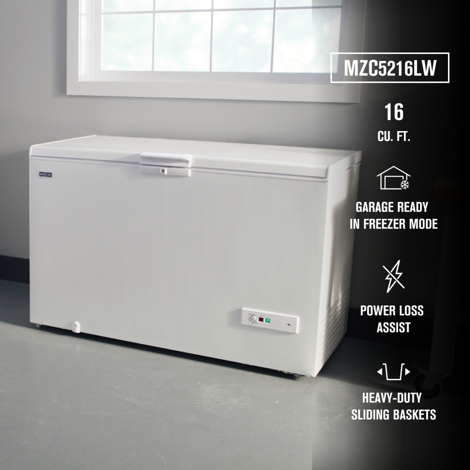 Maytag - 16 cu. Ft Chest Freezer in White - MZC5216LW