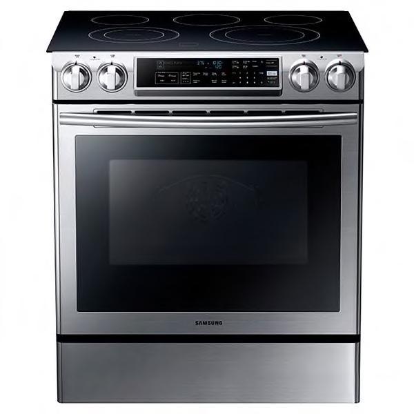 Samsung - 5.8 cu. ft Slide-In Electric Range in Stainless Steel - NE58F9500SS