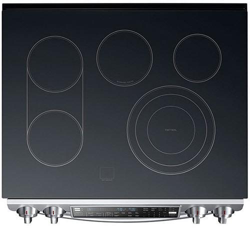 Samsung - 5.8 cu. ft Slide-In Electric Range in Stainless Steel - NE58F9710WS