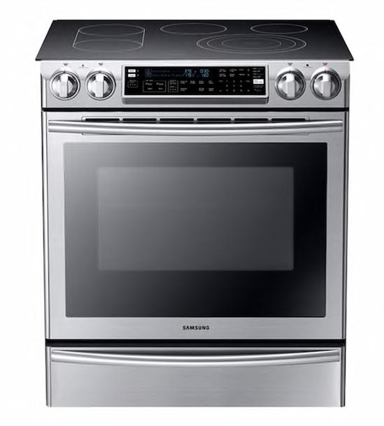 Samsung - 5.8 cu. ft Slide-In Electric Range in Stainless Steel - NE58F9710WS