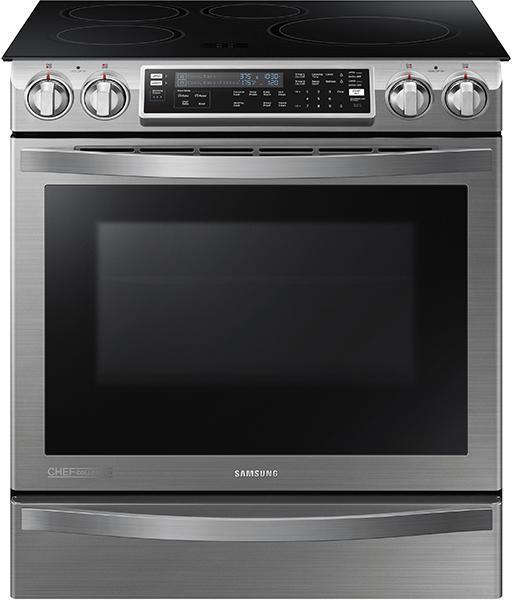 Samsung - 5.8 cu. ft Slide-In Induction Range in Stainless Steel - NE58H9970WS