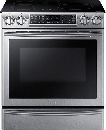 Samsung - 5.8 cu. ft Slide-In Induction Range in Stainless Steel - NE58K9560WS