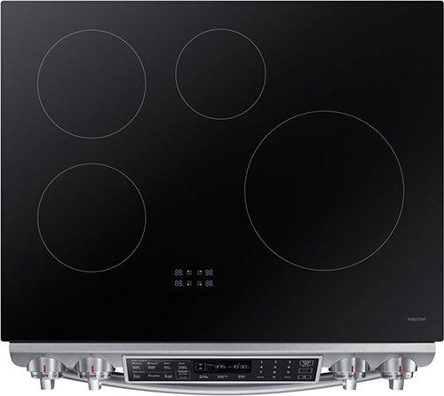 Samsung - 5.8 cu. ft Slide-In Induction Range in Stainless Steel - NE58K9560WS