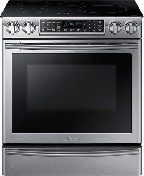 Samsung - 5.8 cu. ft Slide-In Induction Range in Stainless Steel - NE58K9560WS