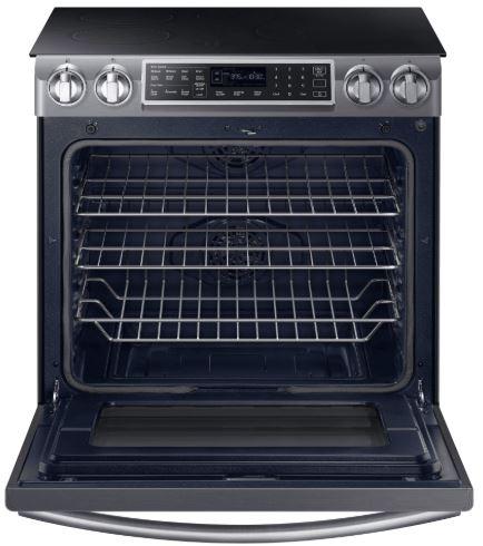 Samsung - 5.8 cu. ft Slide-In Induction Range in Black Stainless Steel - NE58N9560WG