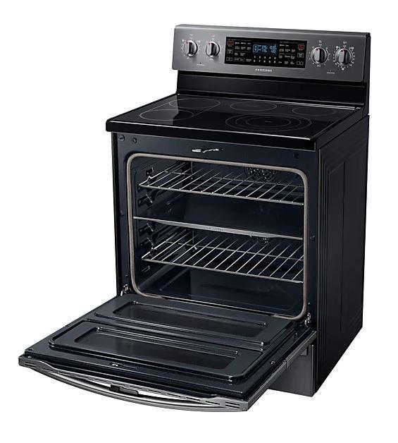Samsung - 5.9 cu. ft Electric Range in Black Stainless - NE59T7851WG