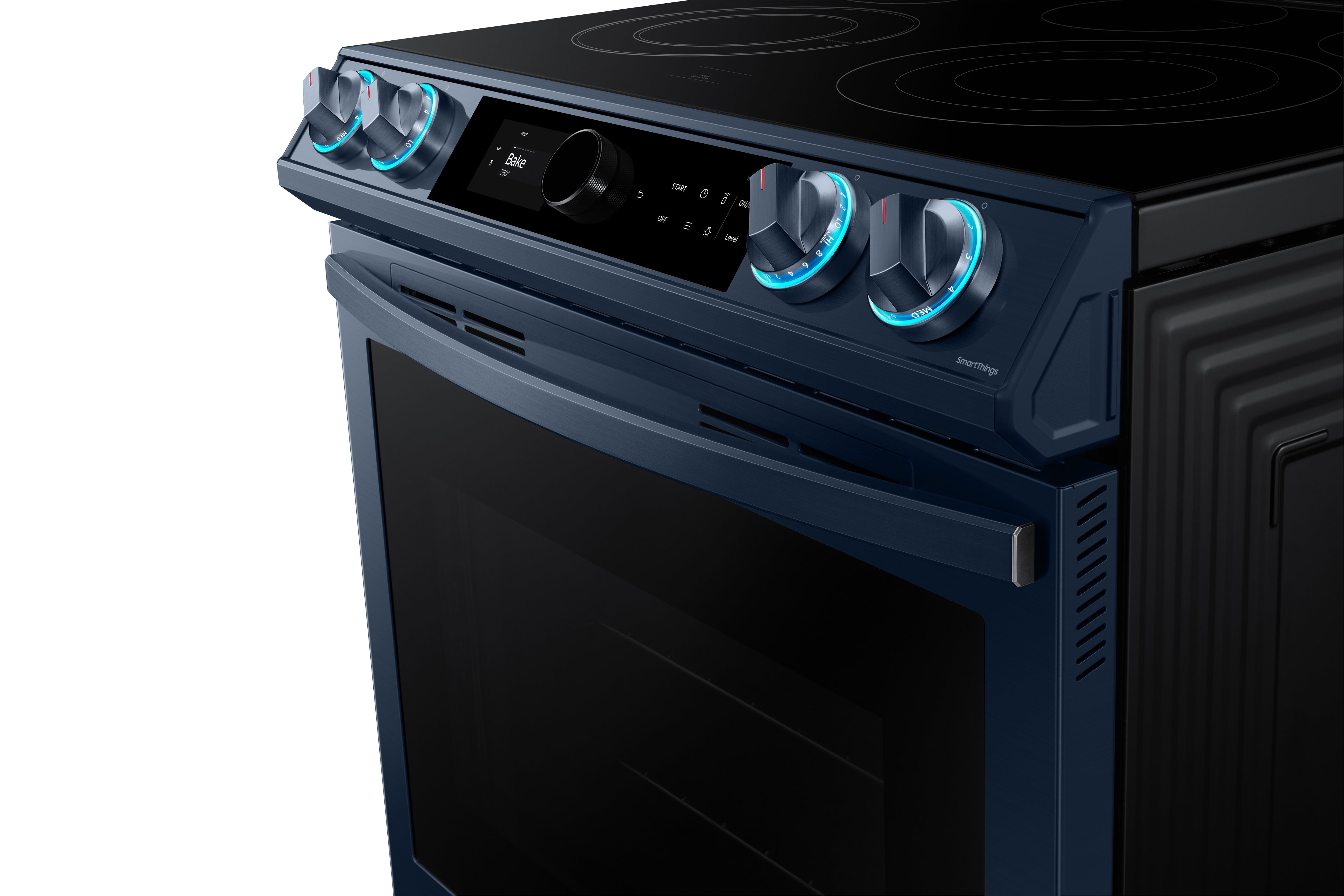 Samsung - Bespoke 6.3 cu. ft Electric Range in Blue - NE63A8711QN