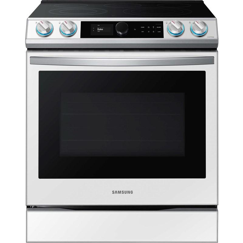 Samsung - Bespoke 6.3 cu. ft Electric Range in White - NE63BB871112AC