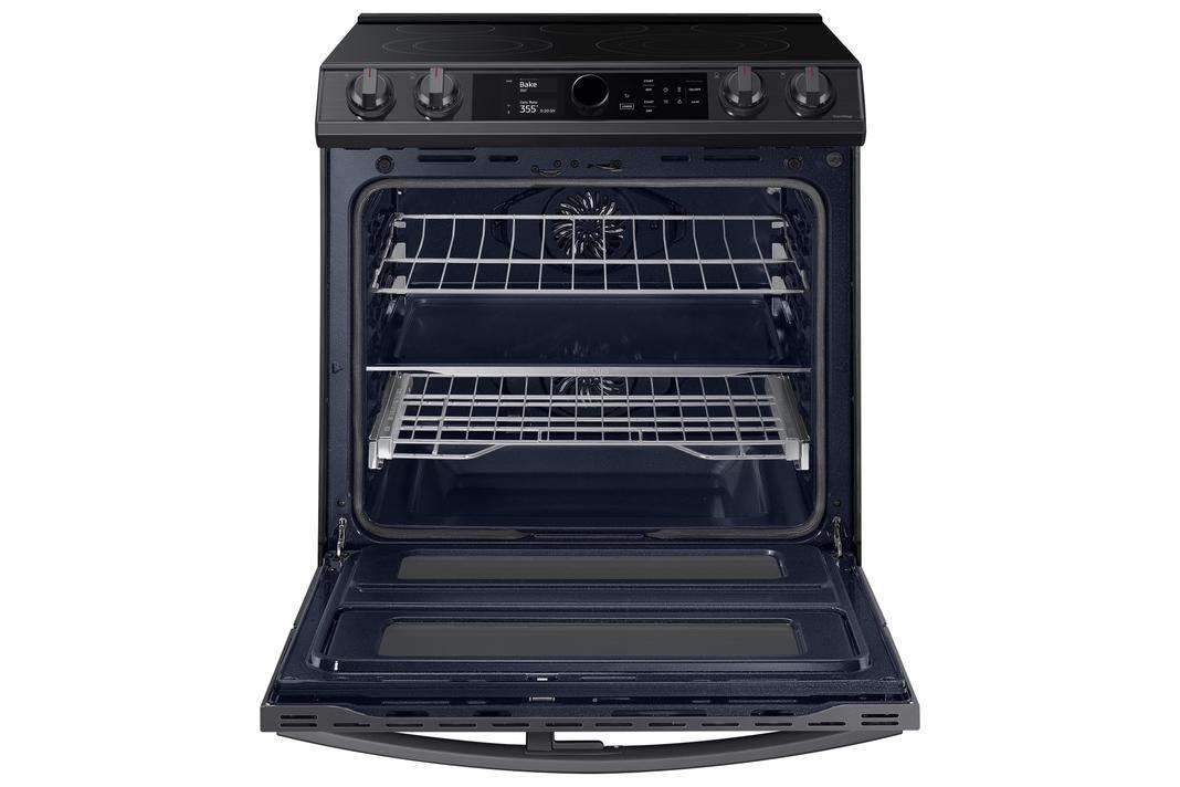 Samsung - 6.3 cu. ft Electric Range in Black Stainless - NE63T8751SG