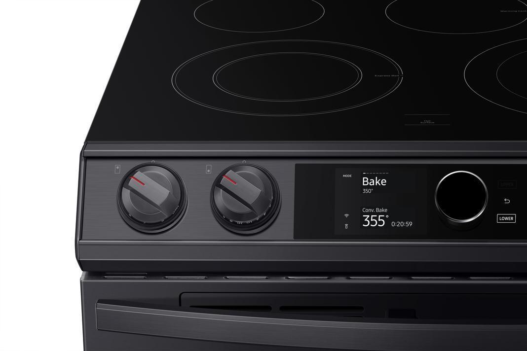 Samsung - 6.3 cu. ft Electric Range in Black Stainless - NE63T8751SG