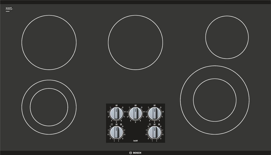 Bosch - 37 inch wide Electric Cooktop in Black - NEM5666UC