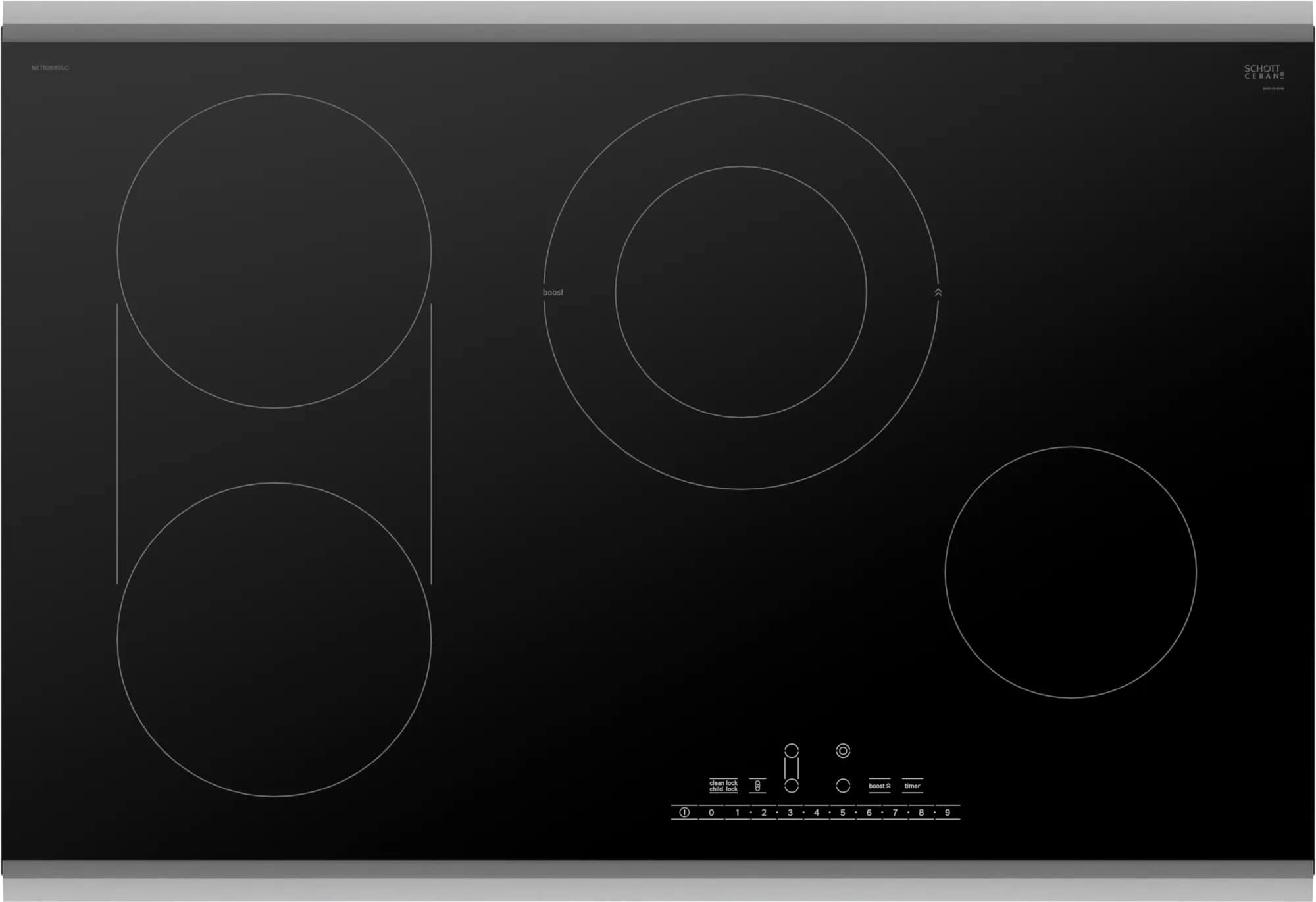 Bosch - 31 inch wide Electric Cooktop in Black - NET8069SUC