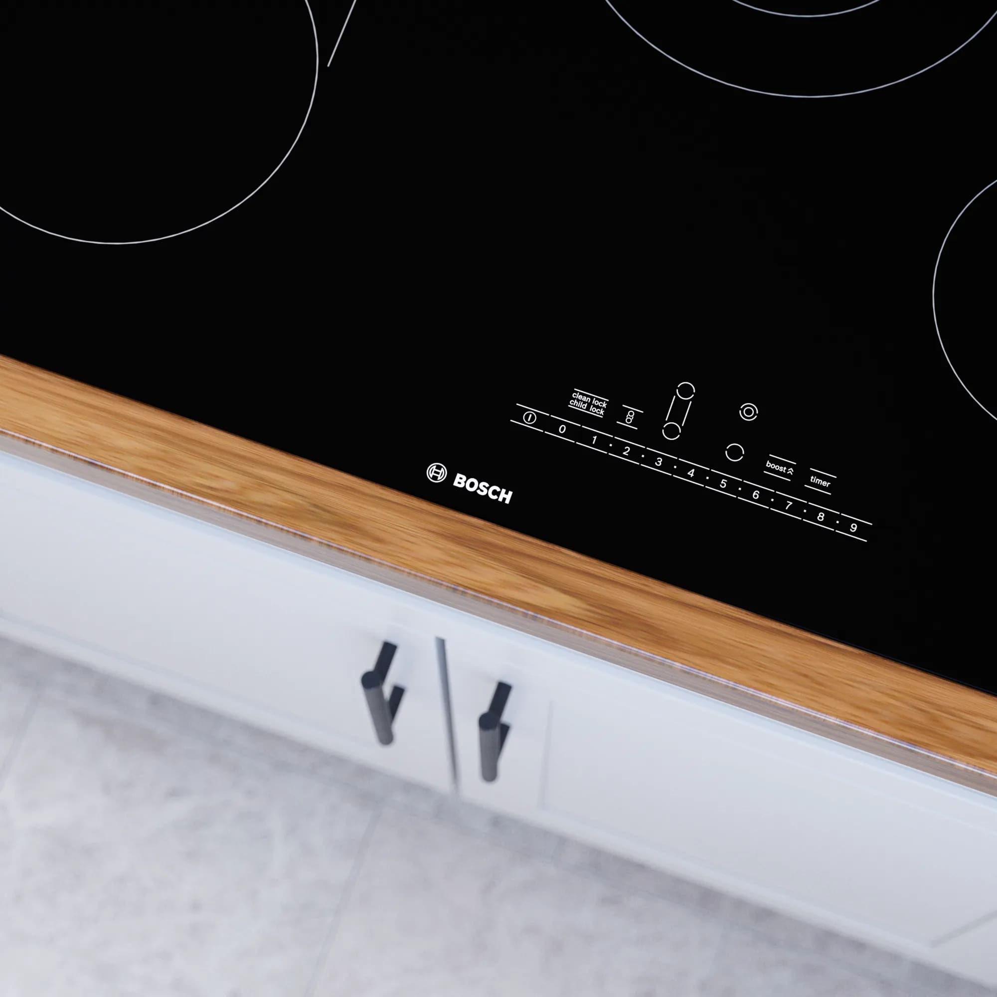 Bosch - 31 inch wide Electric Cooktop in Black - NET8069UC