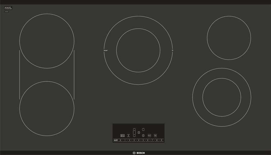 Bosch - 37 inch wide Electric Cooktop in Black - NET8668SUC
