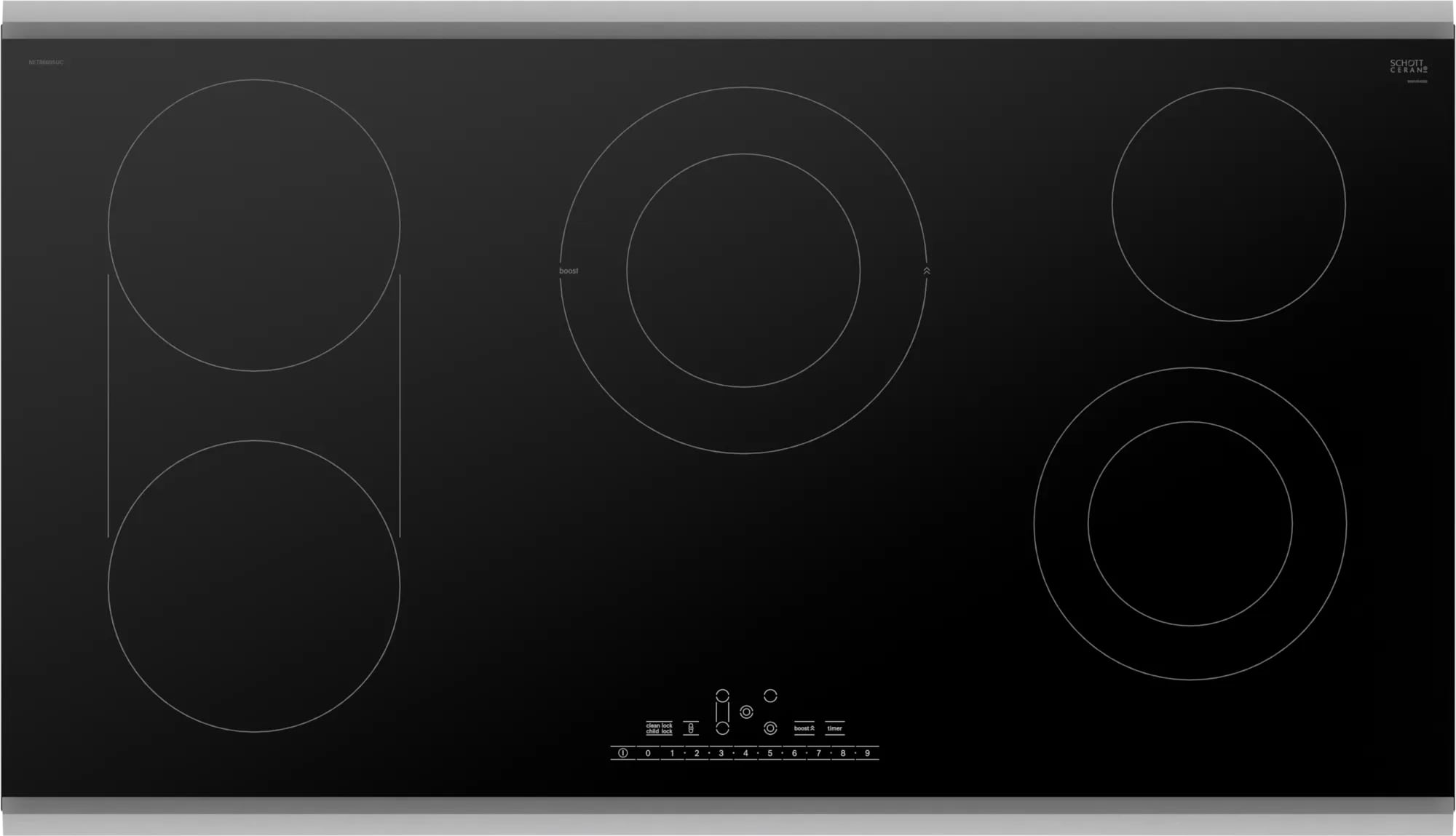 Bosch - 37 inch wide Electric Cooktop in Black - NET8669SUC