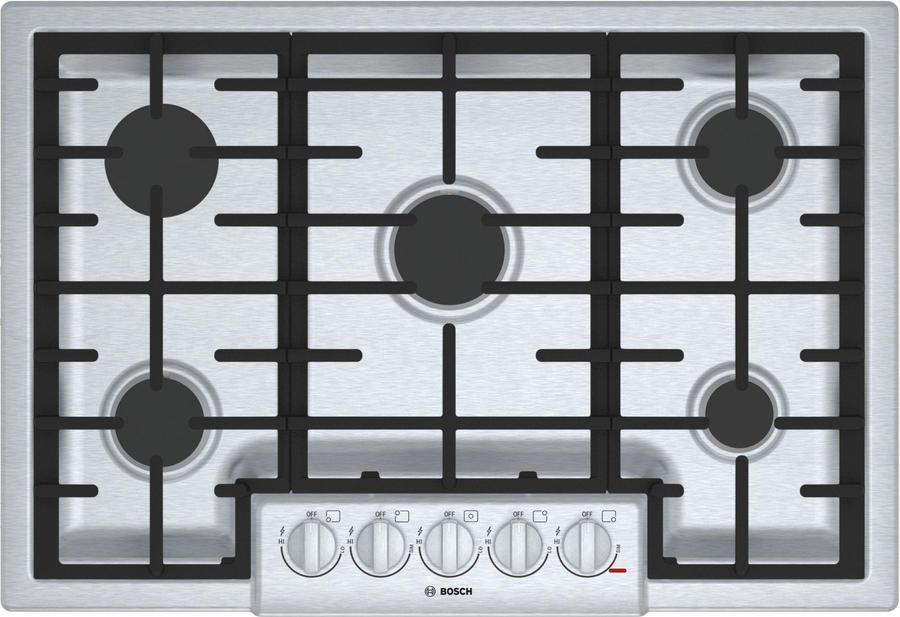 Bosch - 30 inch wide Gas Cooktop in Stainless Steel - NGM8056UC
