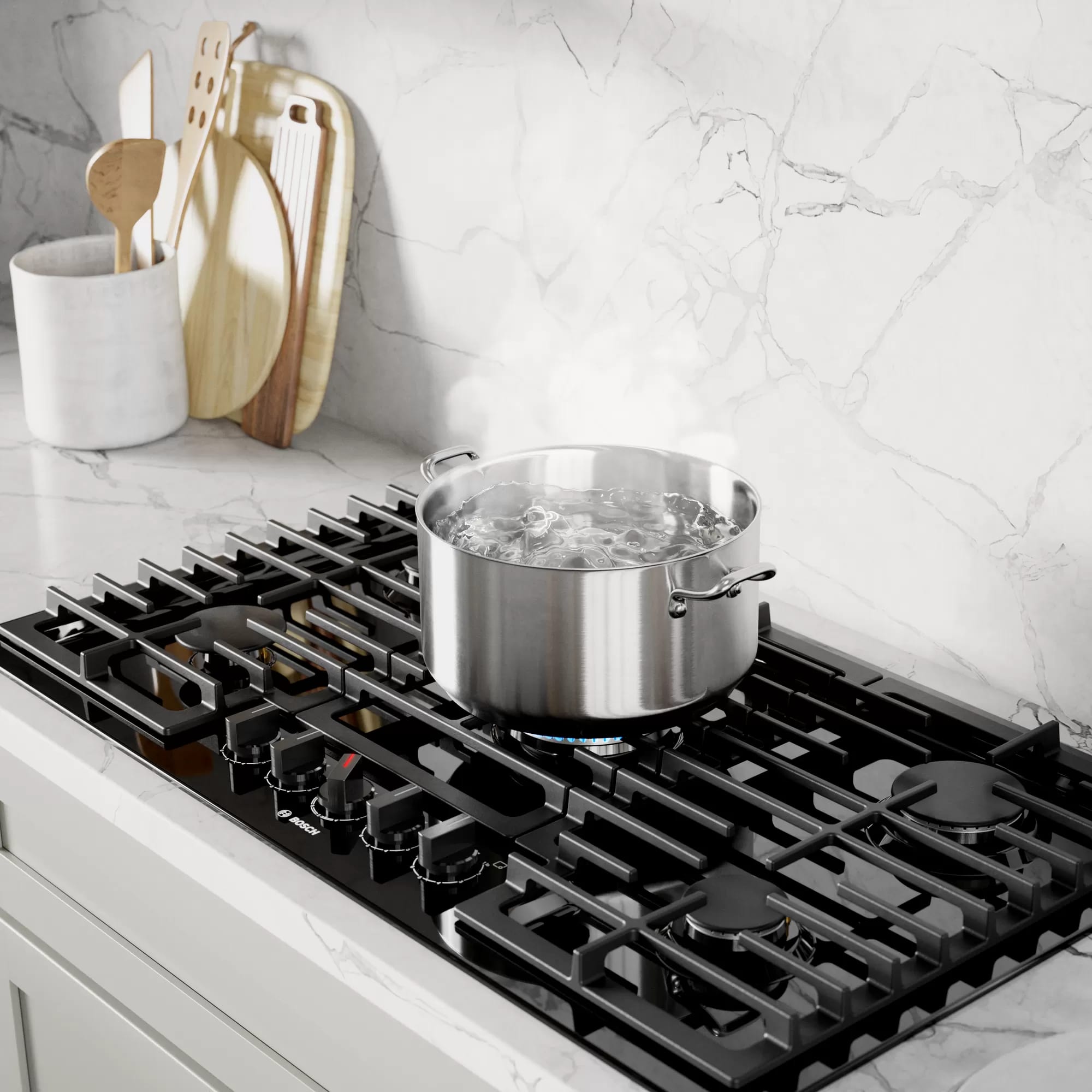 Bosch - 37 inch wide Gas Cooktop in Black - NGM8648UC