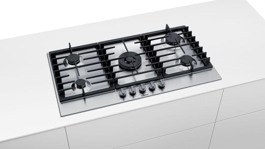 Bosch - 36 inch wide Gas Cooktop in Stainless - NGM8657UC